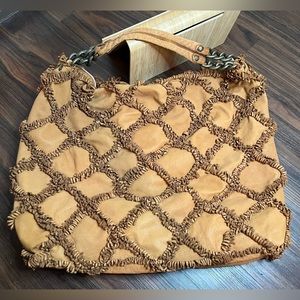 Vintage Errelleventidue Leather Handbag purse fringe tassel